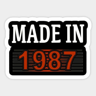 Made in 1987 Sticker